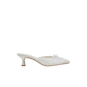 NEW DOLCE VITA women's camile wide heels in white floral eyelet